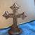 Cast Iron Cross on Stand Double Sided Rustic 7 inches tall 5 inches lo 1 thumbnail