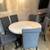 Round Dining Table w/ 6 Chairs AND White Leather Sectional Sofa + 1 thumbnail