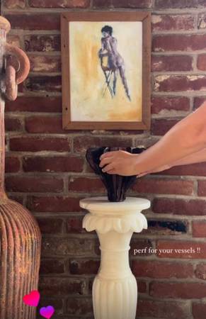 Vintage Alabaster Pedestal with Nightlight 1