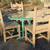 Southwestern Dining Set Glass Top Laser Cut Iron Base & 4 Wood Chairs 3 thumbnail