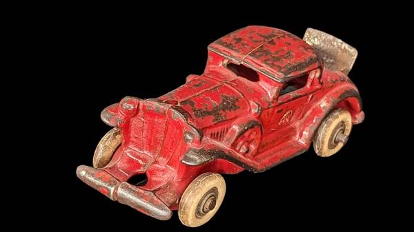 SELDOM SEEN ORIGINAL, 1930's CAST IRON MODEL A COUPE WITH RUMBLE SEAT 1
