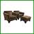 Pottery Barn Dark Brown Velvet Chairs + Ottoman, Set Of Three 1 thumbnail
