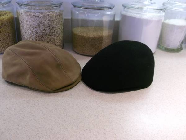 2 NEW Men's Hats Size X-Large - 1 Black Wool & 1 Tan Suede Like 1