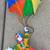3 Folk Art COLORFUL Paper Mache Circus Clown 4 thumbnail