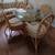 Small kitchen dining table with 4 chairs square glass top Bamboo 2 thumbnail