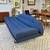 New Custom Made Adrian Pearsall Style Walnut Blue Gondola Sofa 14 thumbnail