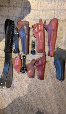 Various leather gun holsters 1