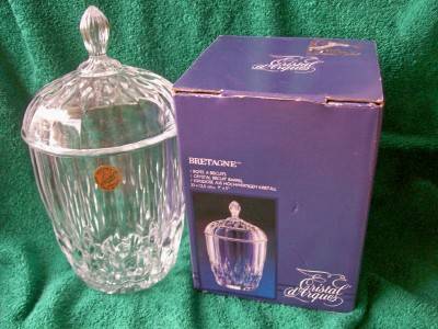 Bretagne French Lead Crystal Biscuit Barrel 1