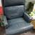 BLUE LEATHER RECLINER DESK CHAIR 1 thumbnail