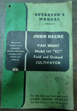 JD John Deere OM-M4-1155 Van Brunt Model 147 "CC" Field Cultivator 1