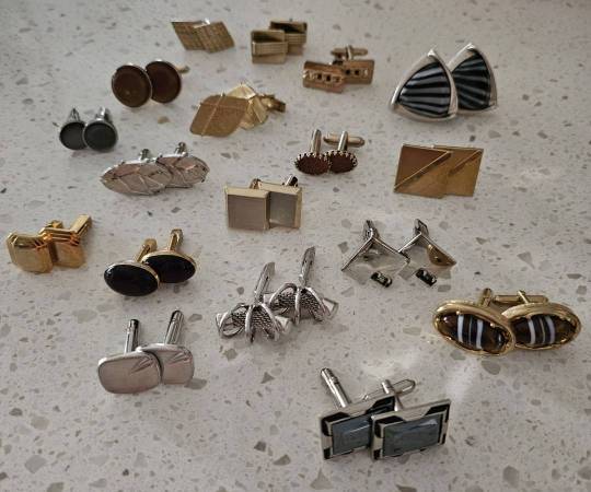 Vintage mid century modern cuff links set 1
