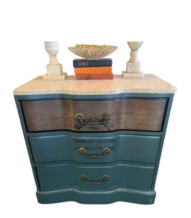 blue dress sabrina carpenter Black Dresser with Wood Top (Delivery Available) – VillelasCo Furniture main image 1