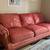 Leather Red couch 1 thumbnail