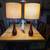 Set of 2 vintage teak teardrop lamps 1 thumbnail