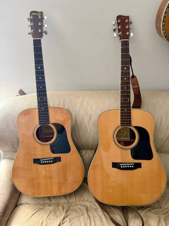 Suzuki Three S GR-20 acoustic guitars - (X2) - musical instruments