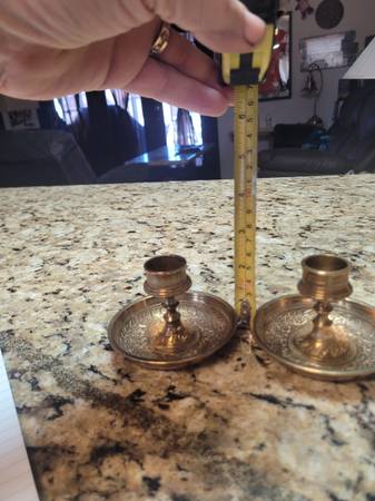 Vintage solid brass candle holders 1