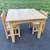 Vintage Solid Wood Little Tikes Wooden Table & Two Chairs - Natural 1 thumbnail