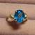 Vintage Natural London Blue Topaz and Diamond 14K Gold Ring 5 thumbnail