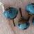 8 VINTAGE BLUE CERAMIC & BRASS DRAWER PULLS 6 thumbnail