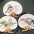 Original Ink and color hand painting on fan With Bamboo Handle 3 thumbnail