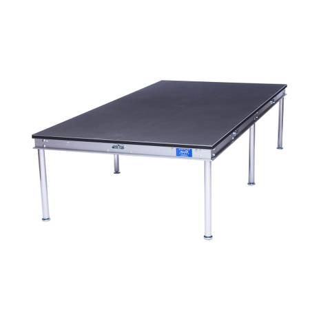 4' x 8' x 8" HIGH BLACK POLYVINYL PORTABLE STAGE. 1