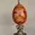 Hand-painted porcelain egg sculpture centerpiece on brass/marble stand 9 thumbnail