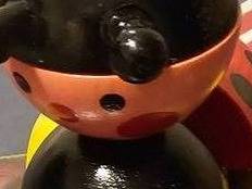Like New wooden ladybug pull-along toy, designed to encourage crawling 1