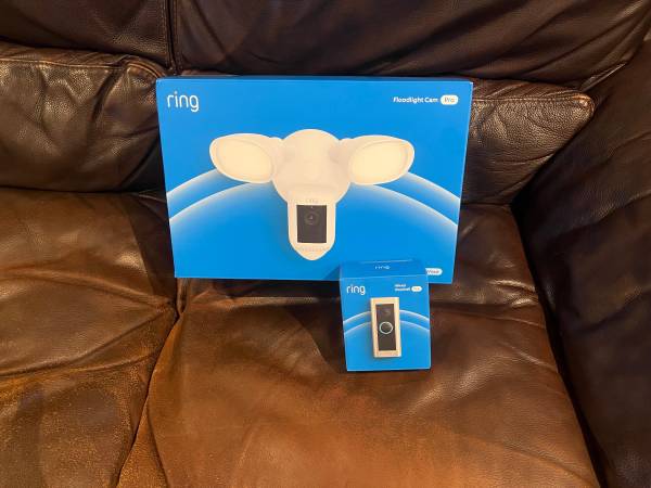 Floodlight Cam Pro with 2K Video and Ring Vision, AND RING WIRED PRO 1