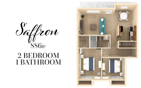 2 BEDROOM AVAILABLE! 1