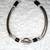 Rose Quartz, Black Onyx And Sterling Silver Bracelet 2 thumbnail