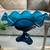 Viking Epic Drape 3 Toed Blue Glass Compote 2 thumbnail