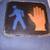 Stop hand.. and.. pedestrian walking sign- vintage glass 9 thumbnail