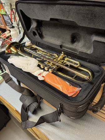 Brass Intermediate Trumpet - ML Bore w/ rose gold lead pipe 1