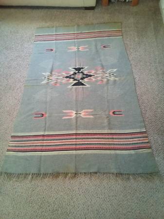 78” x 47” Large Santa Fe Chimayo Blanket Vintage 1930s 1