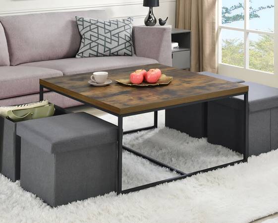 Caitlin coffee table w/storage cubes 1