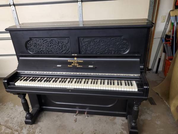 1890 Satin Ebony Steinway Upright (completely overhauled.) 1