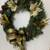 CHRISTMAS WREATH FOR ENTRY DOOR 26" GREEN/GOLD BOW 1 thumbnail