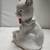 Vintage Porcelain Ceramic 6.75" White Cat Statue-Green Eyes Red Ribbon 7 thumbnail