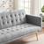 New Grey Mid Century Futon. Velvet Sofa Bed with Armrests, Gold Metal 7 thumbnail