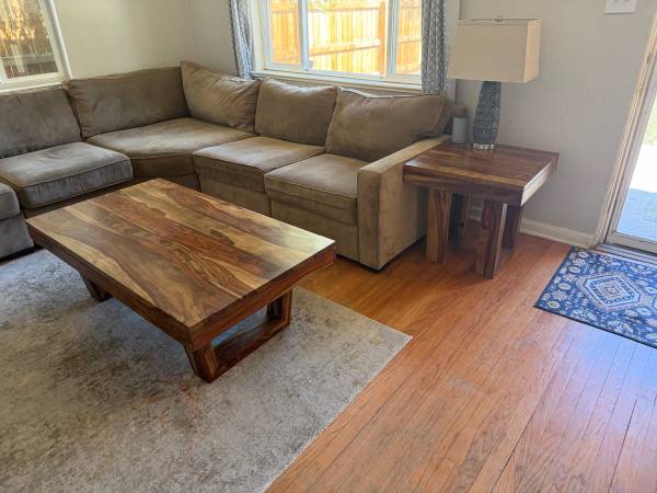 Solid wood coffee table and matching side table 1