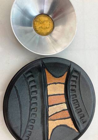 MCM PLATE AND SMALL ALUMINUM & BRASS BOWL -NEVER USED 1