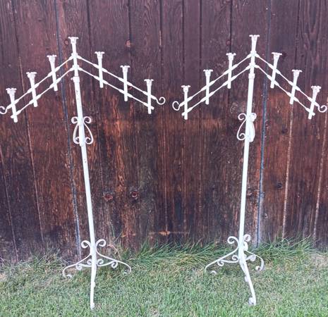 Wedding Candelabras vintage ,wrought iron , adjustable 1