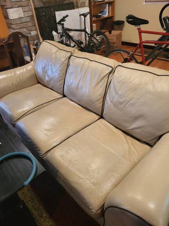 Leather sofa chair ottoman etc 1