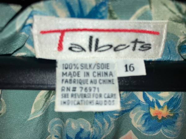 Talbots size 16 pure silk floral dress 1