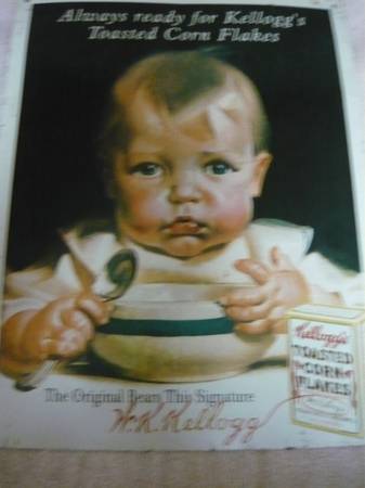 Always Ready For Kelloggs Toasted Corn Flakes Tin Sign 1