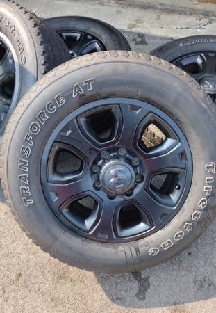20" Dodge Ram 2500 limited stock black wheels tires great shape 1