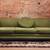 Mid-Century Modern 3-Seat Sofa | Original Forest Green Geometric Nylon Frieze Up 1 thumbnail