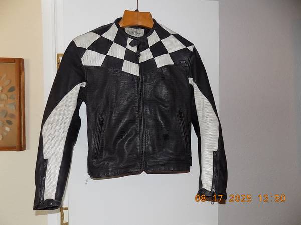 Triumph motorcycle mens armored perforated leather jacket 1