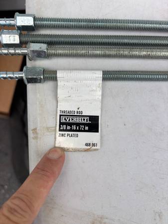 4 Everbilt 3/8” × 6 Ft Zinc-Plated Threaded Rods – NEW 1