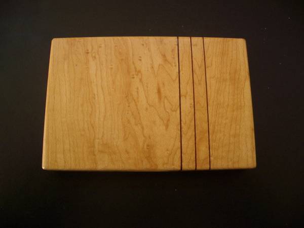 Handcrafted Birdseye Maple Business Card Holder w/ Calculator 1